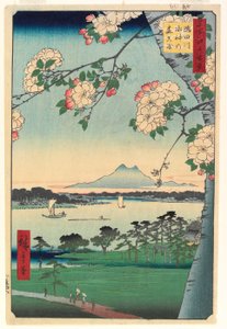 Foresta del Santuario di Suijin e Masaki sul fiume Sumida, 1856, 8° mese