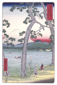 Fuji a sinistra della strada Tōkaidō da Ando or Utagawa Hiroshige
