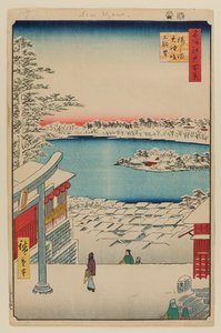 Vista sulla collina, Santuario di Yushima Tenjin da Ando or Utagawa Hiroshige