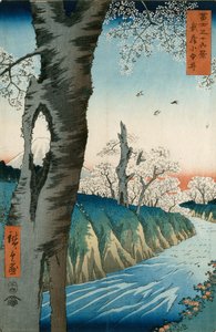 Koganei nella provincia di Musashi da Ando or Utagawa Hiroshige