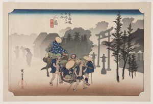 Mishima: nebbia mattutina da Ando or Utagawa Hiroshige