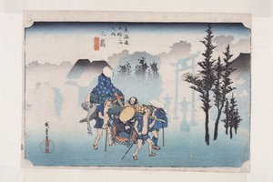 Mishima: Nebbia del mattino da Ando or Utagawa Hiroshige