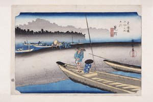 Mitsuke: Veduta del fiume Tenryū da Ando or Utagawa Hiroshige