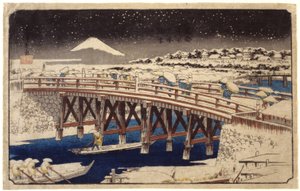 Nihonbashi nella Neve da Ando or Utagawa Hiroshige