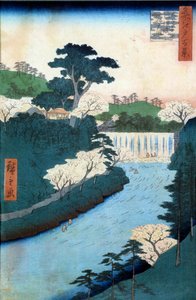 Cento famose vedute di Edo: diga del fiume Otonashioji da Ando or Utagawa Hiroshige
