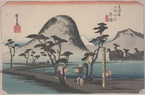 Sentiero attraverso un campo di riso, 1834 da Ando or Utagawa Hiroshige