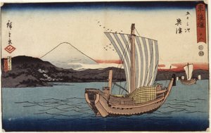 Stazione 18, Okitsu da Ando or Utagawa Hiroshige