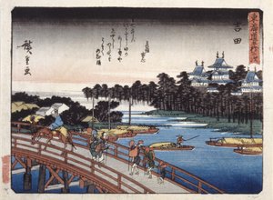 Stazione 35, Yoshida; Serie Kyoka Tokaido da Ando or Utagawa Hiroshige