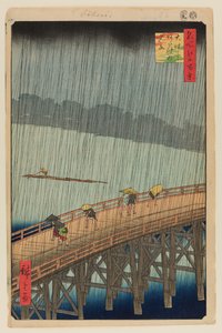 Pioggia improvvisa sul ponte Shin-Ohashi e Atake (Ohashi Atake no Yudachi) da Ando or Utagawa Hiroshige