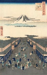 Via Suruga-cho a Tokyo di Ando Hiroshige da Ando or Utagawa Hiroshige