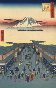 Via Suruga-cho a Tokyo di Ando Hiroshige da Ando or Utagawa Hiroshige