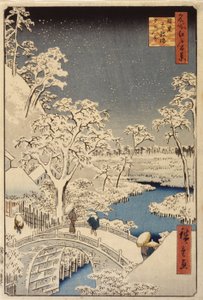 Ponte Taiko e collina del tramonto a Meguro da Ando or Utagawa Hiroshige