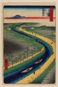 Rimorchiatori lungo il canale Yotsugi-dori da Ando or Utagawa Hiroshige