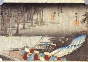Tsuchiyama, pioggia primaverile da Ando or Utagawa Hiroshige
