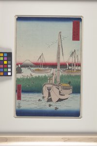 Tsukuda al largo nella capitale orientale da Ando or Utagawa Hiroshige