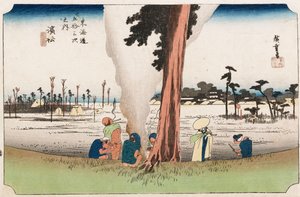 Veduta invernale, Hamamatsu, dalla serie "Le cinquantatré stazioni del Tokaido", c.1834