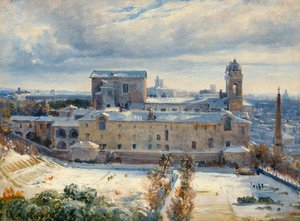 Santa Trinità dei Monti nella neve da André Giroux