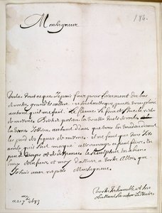 Lettera di Le Nôtre al Grand Condé