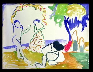 Bagnanti, 1905 circa (acquerello su carta)