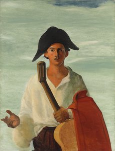 Arlecchino con la chitarra in mano, 1930 circa (olio su tela)