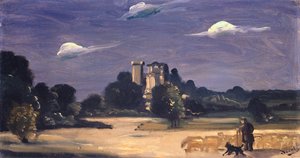 Paesaggio con pastore (olio su tela)