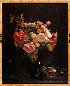 Rose in un vaso nero, XX secolo (olio su tela) da Andre Derain