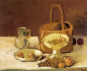 Natura morta con cesto (olio su tela)
