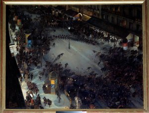 La carica, Boulevard Montmartre. Scena di manifestazioni a Parigi da Andre Devambez