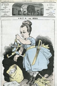 1874: una donna manipola un burattino. Copertina di "L