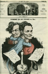 Andre Gill (1840-1885), caricaturista francese e F. Polo, direttore di 