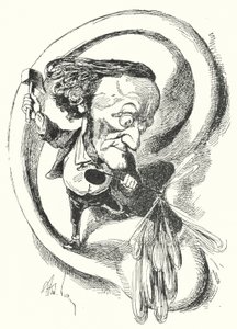 Caricatura del compositore tedesco Richard Wagner (litografia) da Andre Gill
