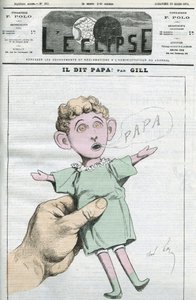 Caricatura di Napoleone Eugenio Luigi Bonaparte (1856-1879), figlio di Napoleone III. Copertina di "L