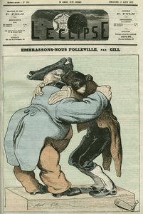 Caricatura "Nous Embrassons Folleville", vaudeville di Eugene Labiche (1815-1888) e Auguste Lefranc (1814-1878). Copertina in "L
