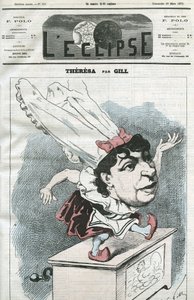 Caricatura di Emma Valendon chiamata Theresa (1837-1913), cantante popolare francese. Copertina in “L