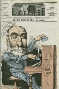 Caricatura di Gabriel de Belcastel (1821-1890), politico francese. Copertina in "L