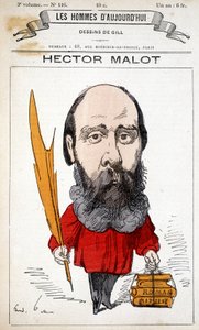 Caricatura di Hector Malot, scrittore francese (1830-1907) - di Gill, in "Les Hommes d