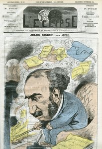 Caricatura di Jules Simon, politico, storico della filosofia, filosofo, saggista francese. Copertina di "L