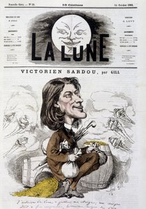 Caricatura di Victorian Sardou di Gill - Copertina di La Luna del 14/10/1866