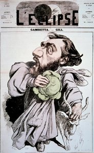 Cartone raffigurante Leon Gambetta, politico francese