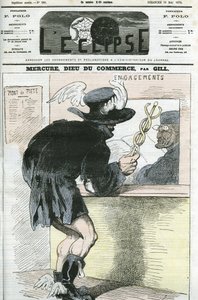 Caricatura di "Mercurio, Dio del Commercio". Copertina in "L