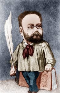 Vignetta dello scrittore francese Emile Zola (incisione)