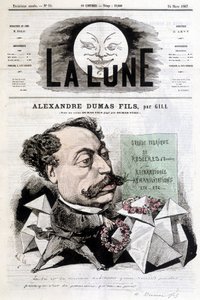 Disegno comico su Alexandre Dumas Fils di Gill. Copertina di 