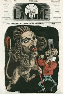 Illustrazione di "Theodoros, Re di Abissinia". Caricatura di Gill, in "La Lune", 22 dicembre 1867 da Andre Gill