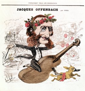 Jacques Offenbach (1819 - 1880), caricatura di Gill