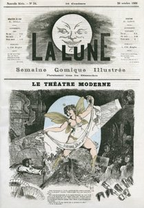 Le Theatre Moderne a Parigi. Caricatura di Gill, in "La Lune", 28 ottobre. da Andre Gill