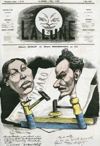 Ritratto di Albert Wolff e Henri Rochefort (1831-1913) giornalista e politico francese. Caricatura di Gill, in 