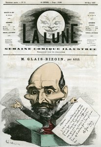 Ritratto di Alexandre Glais-Bizoin (1800-1877), politico francese e fondatore del giornale "La Tribune". Caricatura di Gill, in "La Lune", 10 marzo