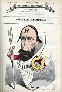 Ritratto di Auguste Vacquerie (1819-1895), poeta, drammaturgo e giornalista francese. Caricatura di Gill, Parigi. da Andre Gill