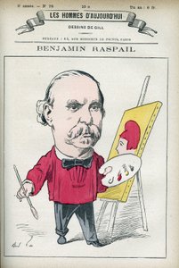 Ritratto di Benjamin Raspail (1823-1899), pittore e politico francese, promotore della legge che rende il 14 luglio la festa nazionale. Caricatura di Gill, Parigi. da Andre Gill