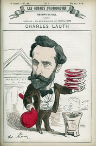 Ritratto di Charles Lauth (1836-1913), chimico francese, fu direttore della Ecole Superieur de Physique et de Chimie Industrielles (ESPCI) a Parigi. Caricatura di Gill, Parigi da Andre Gill